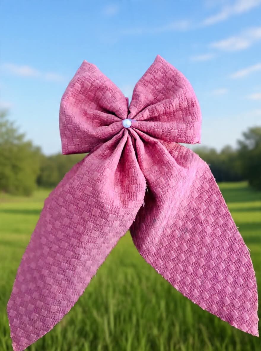 Large 8 inch pearl Bow Hair Clip Fabric Handmade Clip Hair Bow Women Accessories