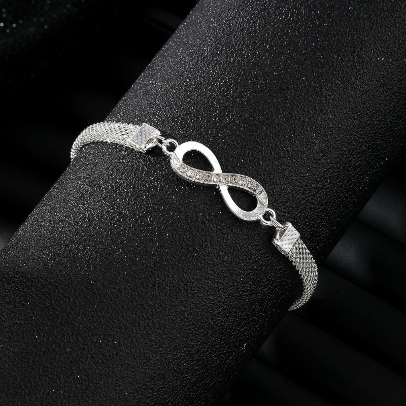 Women’s Fashion Heart Bracelet Inlaid Rhinestone Alloy Bracelet Jewelry Set