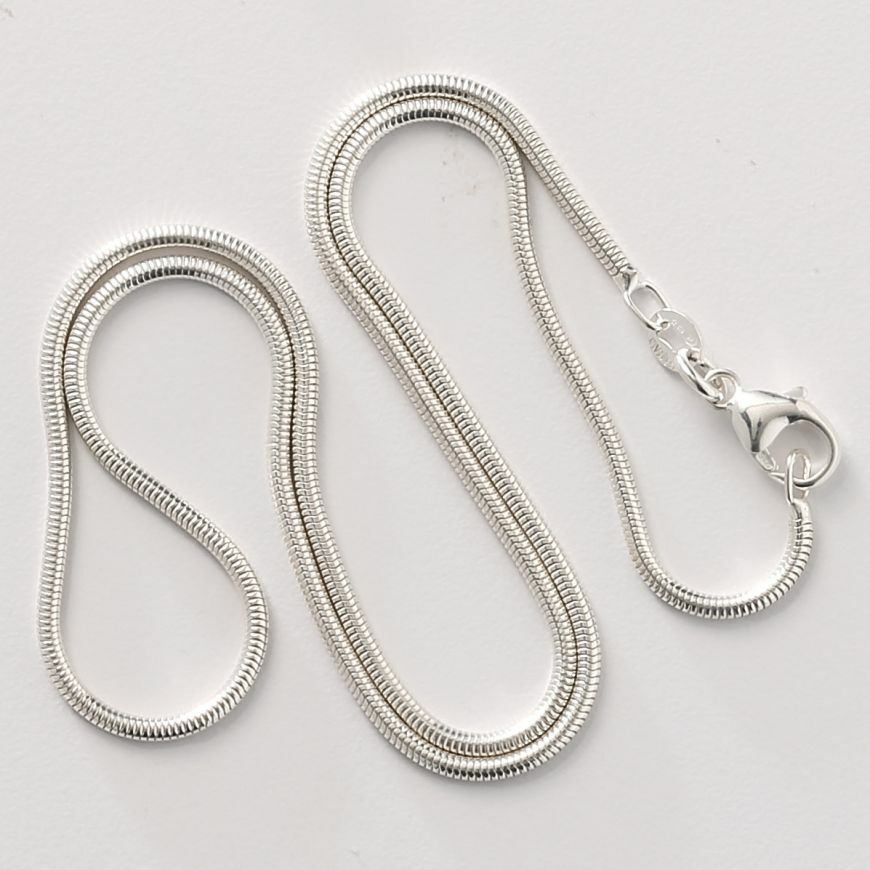 Designer Inspired Real 925 Sterling Silver Italian 2mm Wide Snake Chain Necklace
