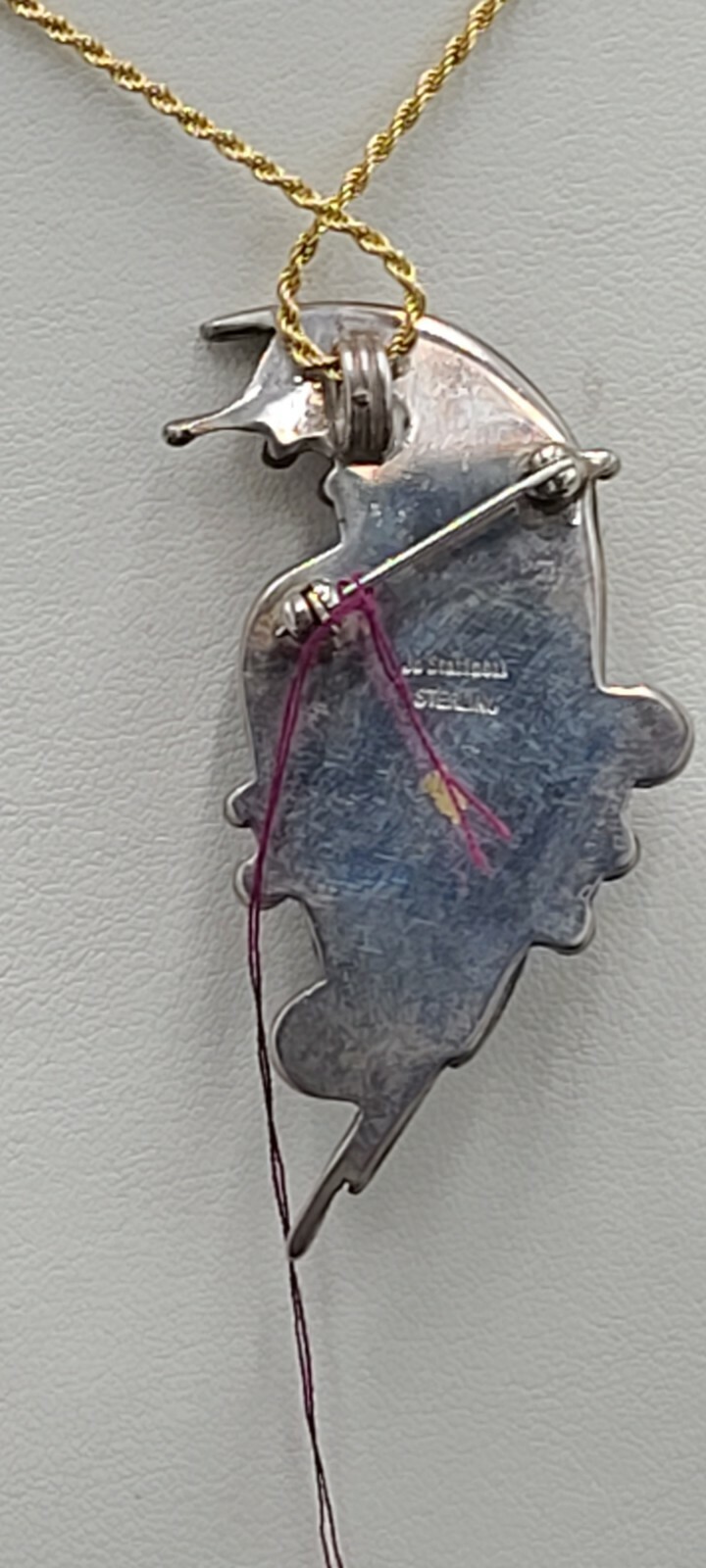 PENDANT & BROCH : DREWSY of SERAPHINITE w/ TOURMALINE