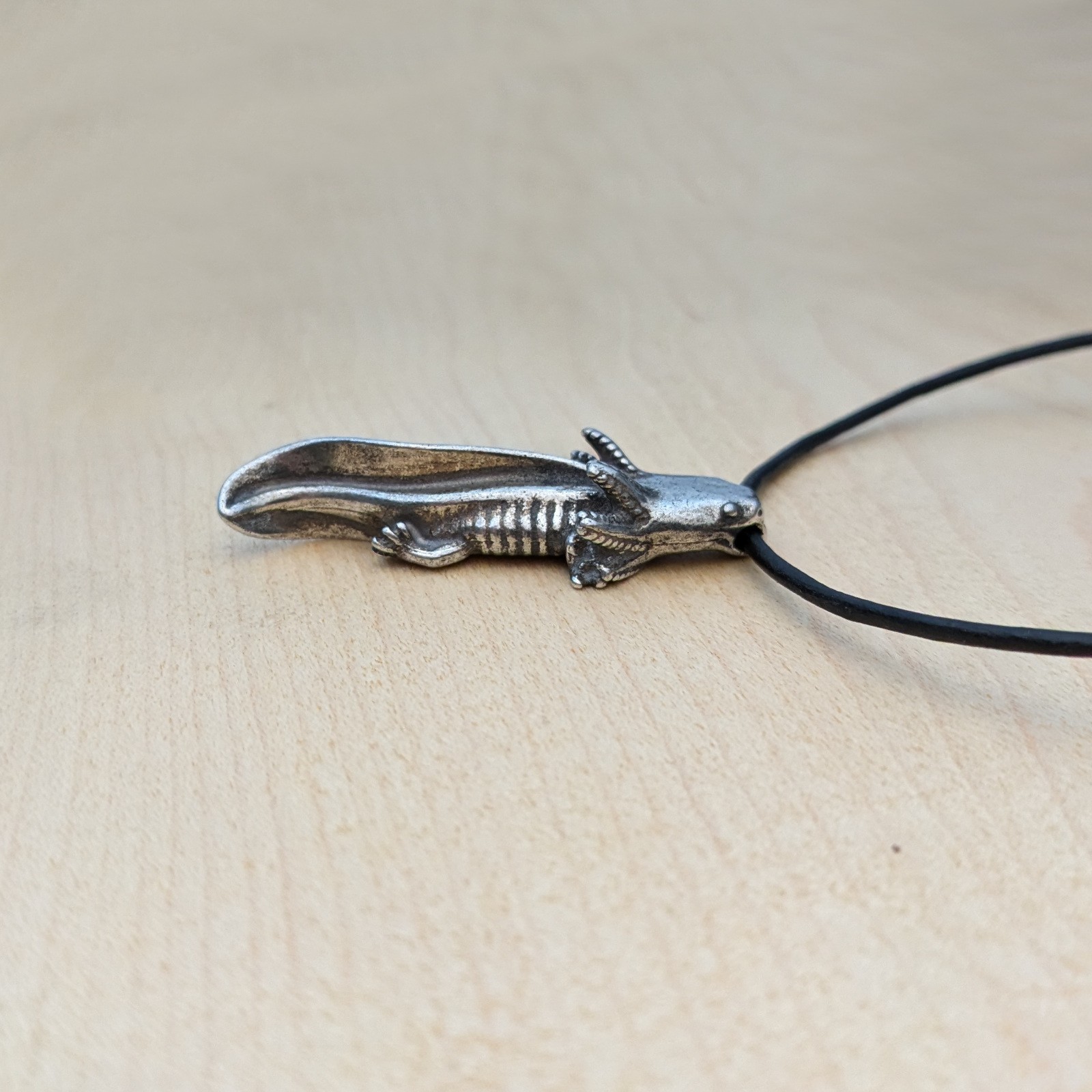 Axolotl Necklace – Pewter Salamander Pendant
