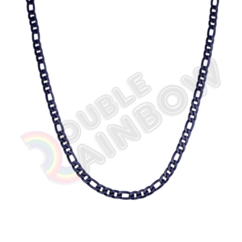 20 inches Men’s Stainless Steel Black 6mm Figaro Necklace Chain Link*C24