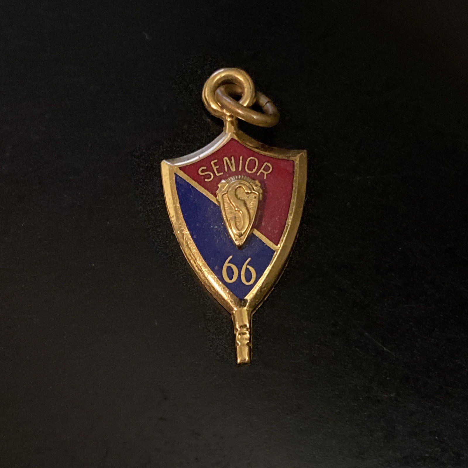 VTG Josten High School Senior Class of 66 1966 S Crest Enamel Pendant Charm