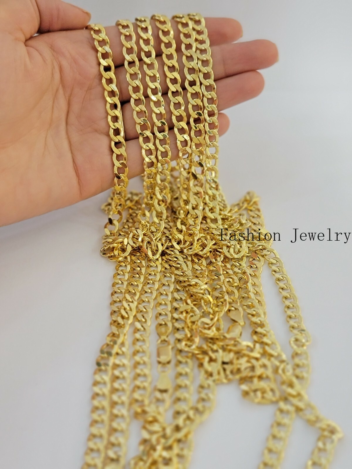 10k Gold Cuban Link Chain Necklace 6.5mm 20″ 22″ 24″ 26″ 28″ REAL 10kt Yellow Gd
