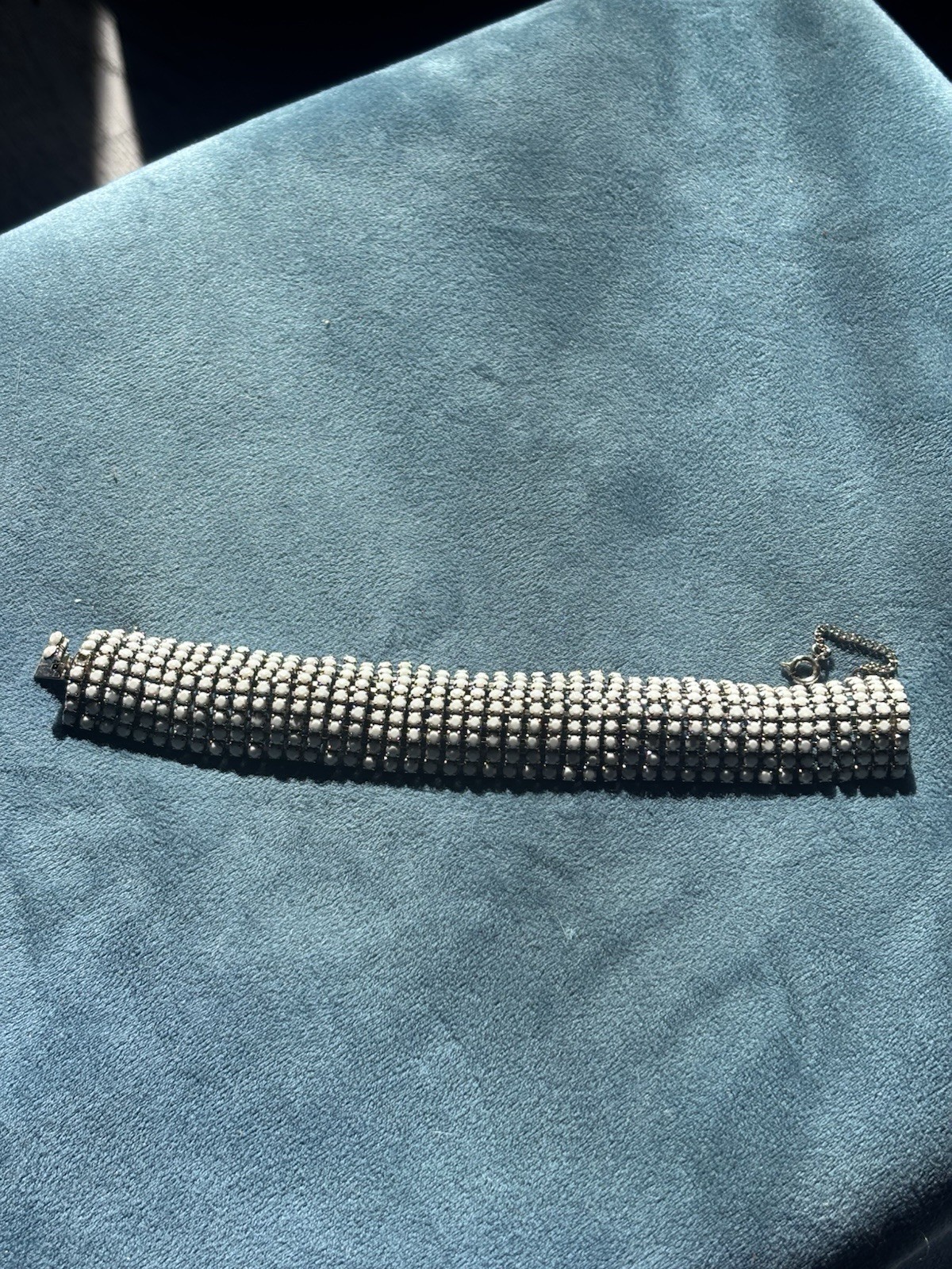 9 Row Silver Toned Bracelet Costume Jewelry