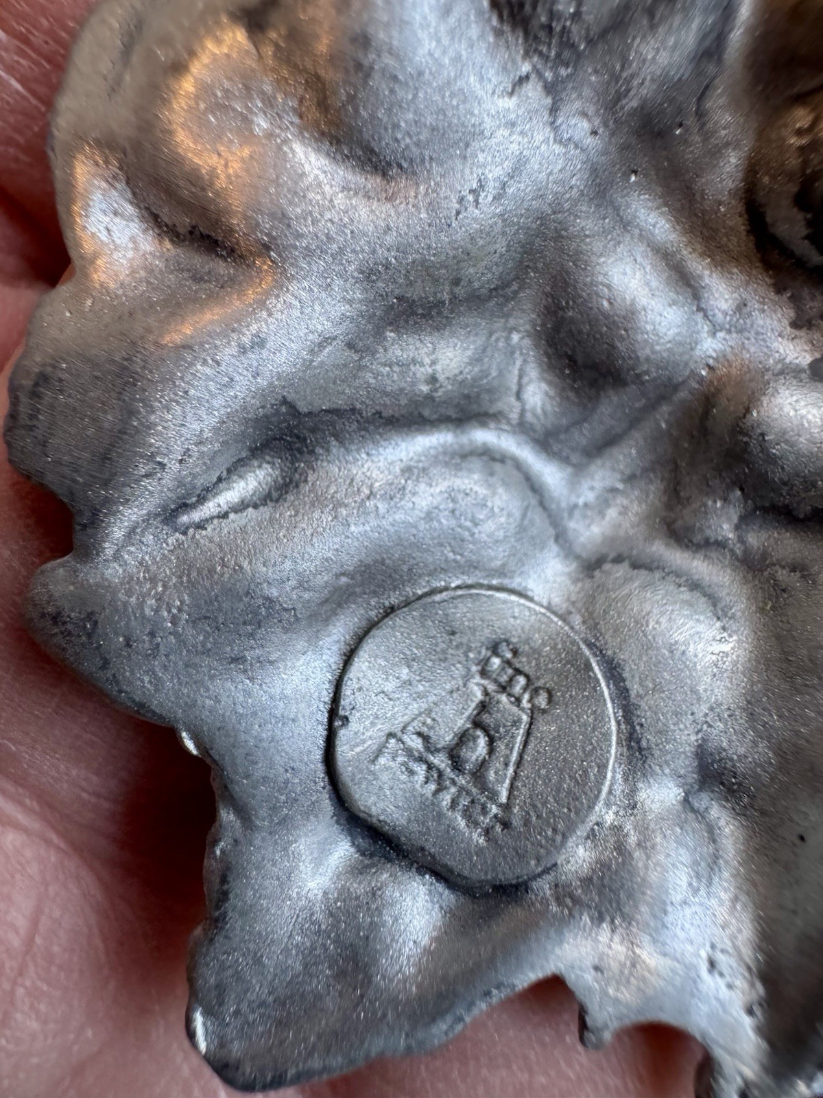 Vintage cast pewter French Viking/Satyr/Devil man’s head pendant
