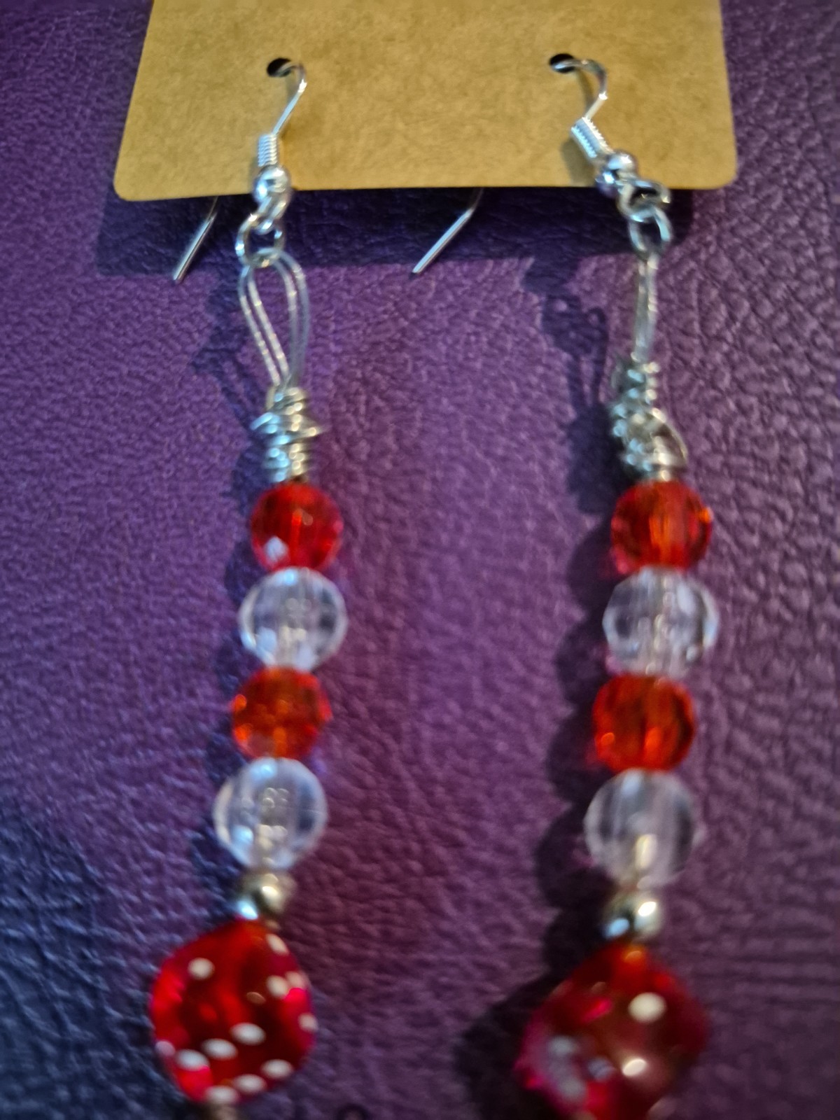 Red Lucky Dice Casino Earrings