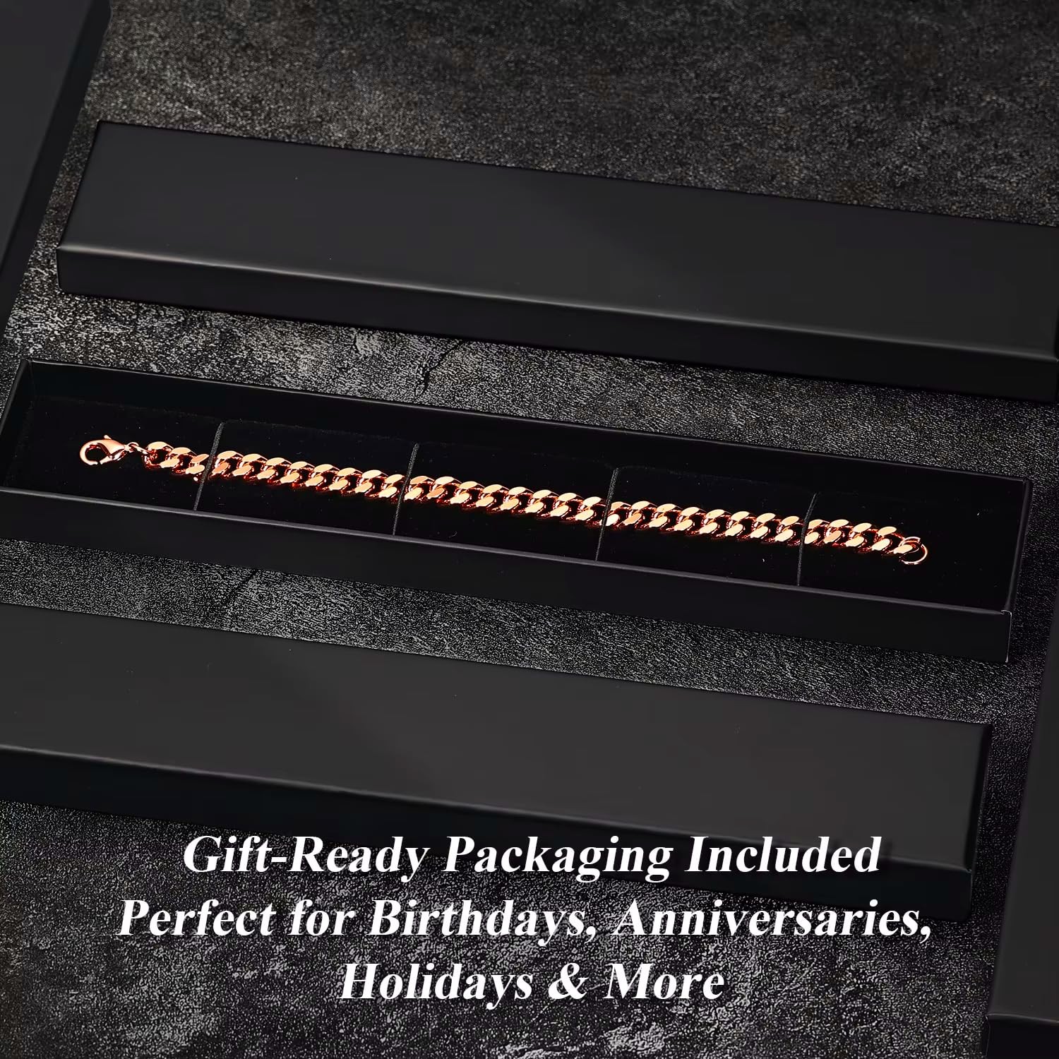 Copper Bracelet for Men & Women – 99.9% Pure Copper Cuban Link Chain – 5mm, 7…