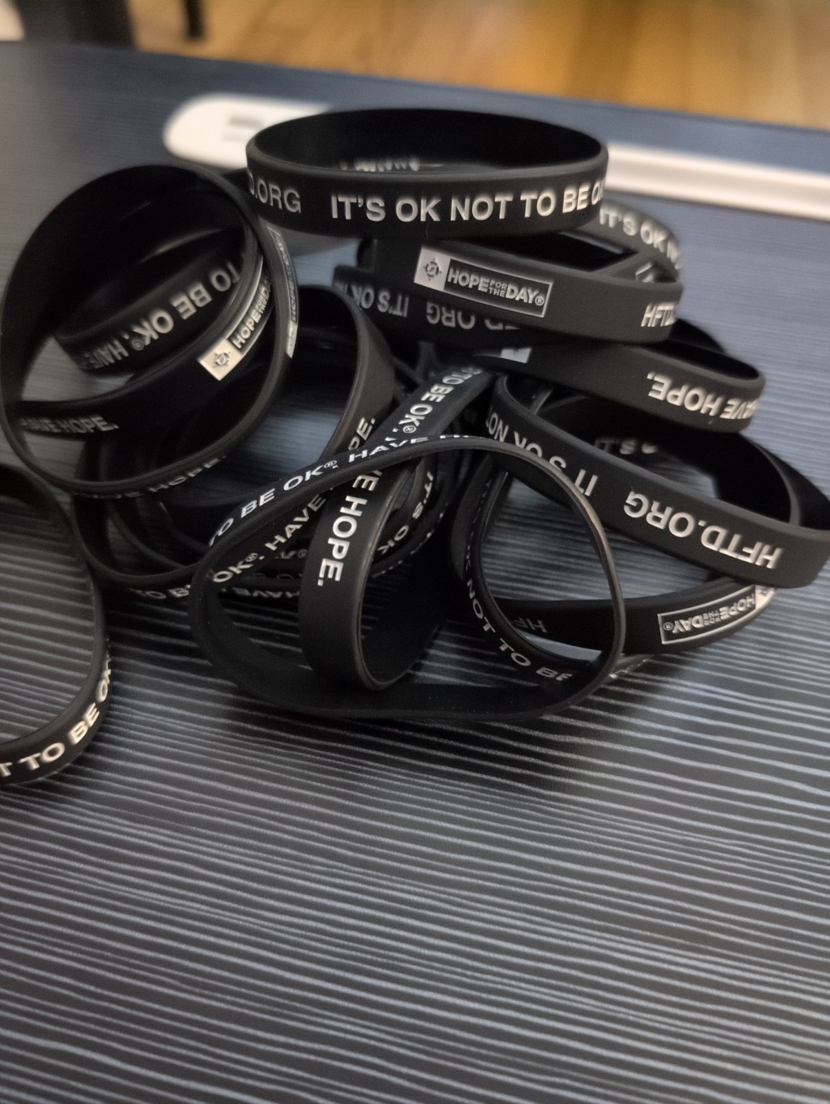 It’s Ok To Not Be Ok Rubber Bracelet. Have Hope. Hope For The Day