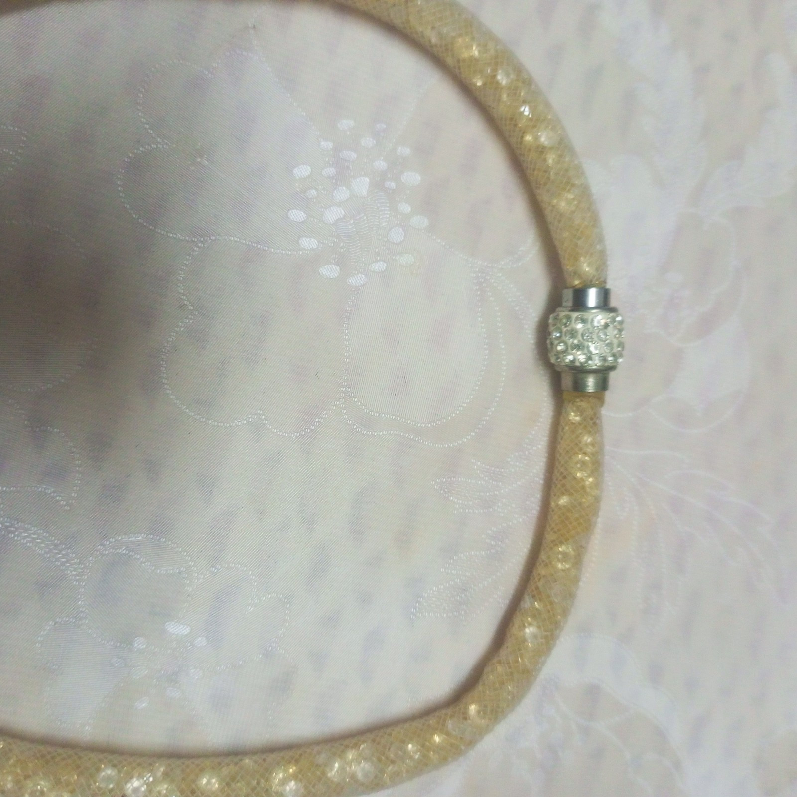 Small Beads In Net Choker Necklace With Magnetic Closure Accessories Jewelry