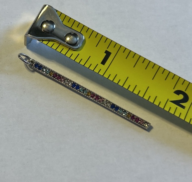 Keep Collective Silver Plated Pavé Crystal Rainbow Bar Pendant -Any Necklace