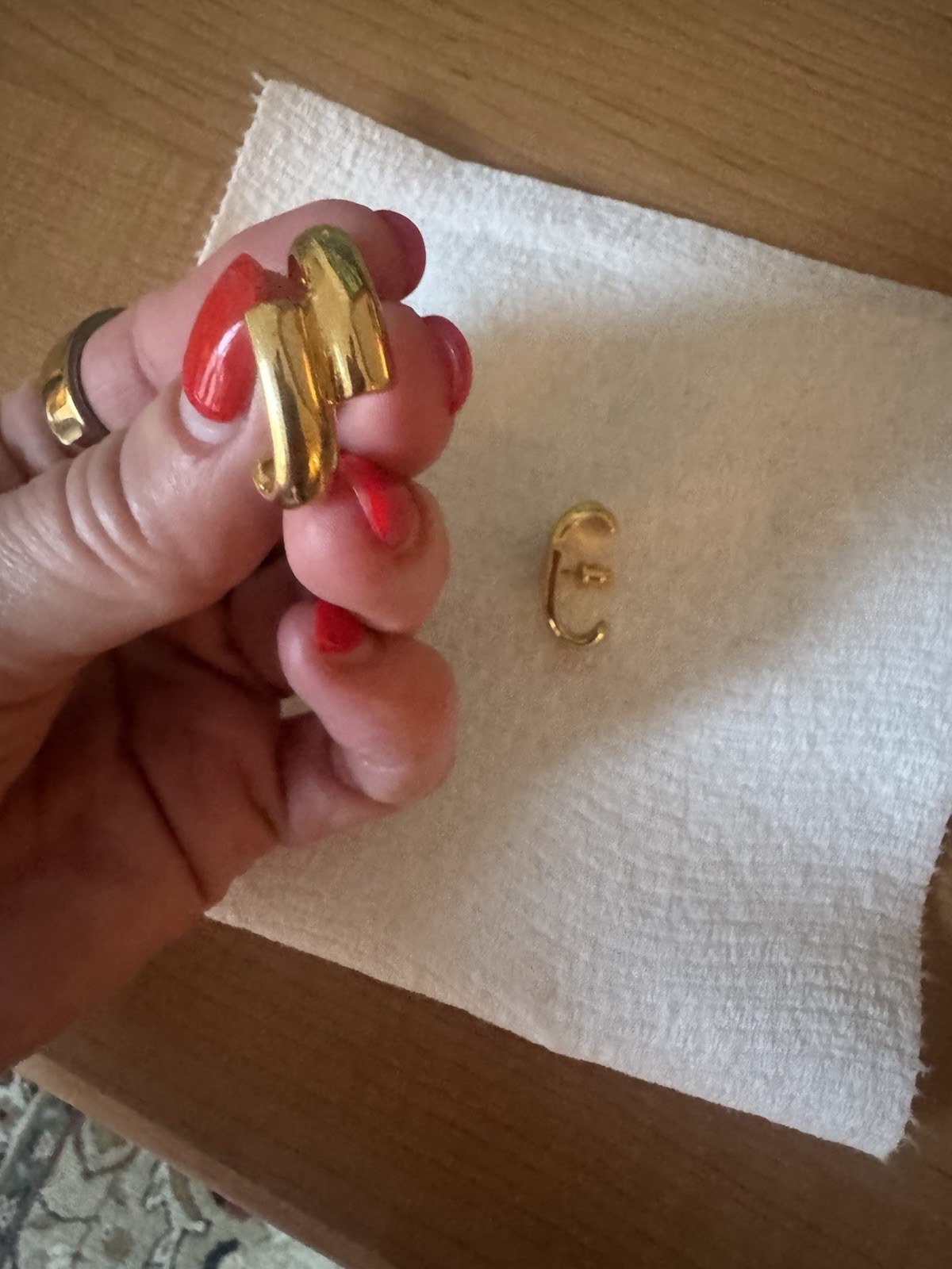 Lady Grey “Shift” Gold Tone, Cuff-Like Pierced Earrings