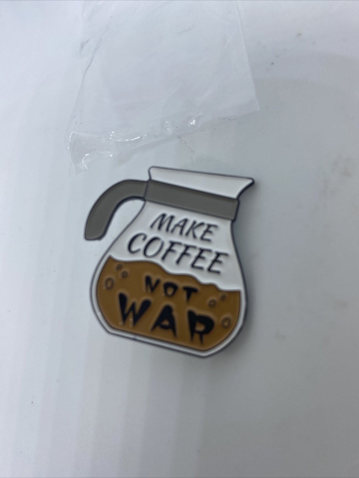 Coffee Pot “Make Coffee, Not War” Enamel Pin Coffee Lovers Enamel Pin New *Gift*
