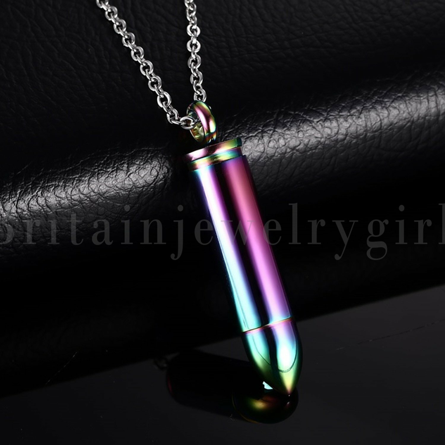 3pcs Bullet Pendant Cremation Memorial Ash Urn Chain Necklace Stainless Steel