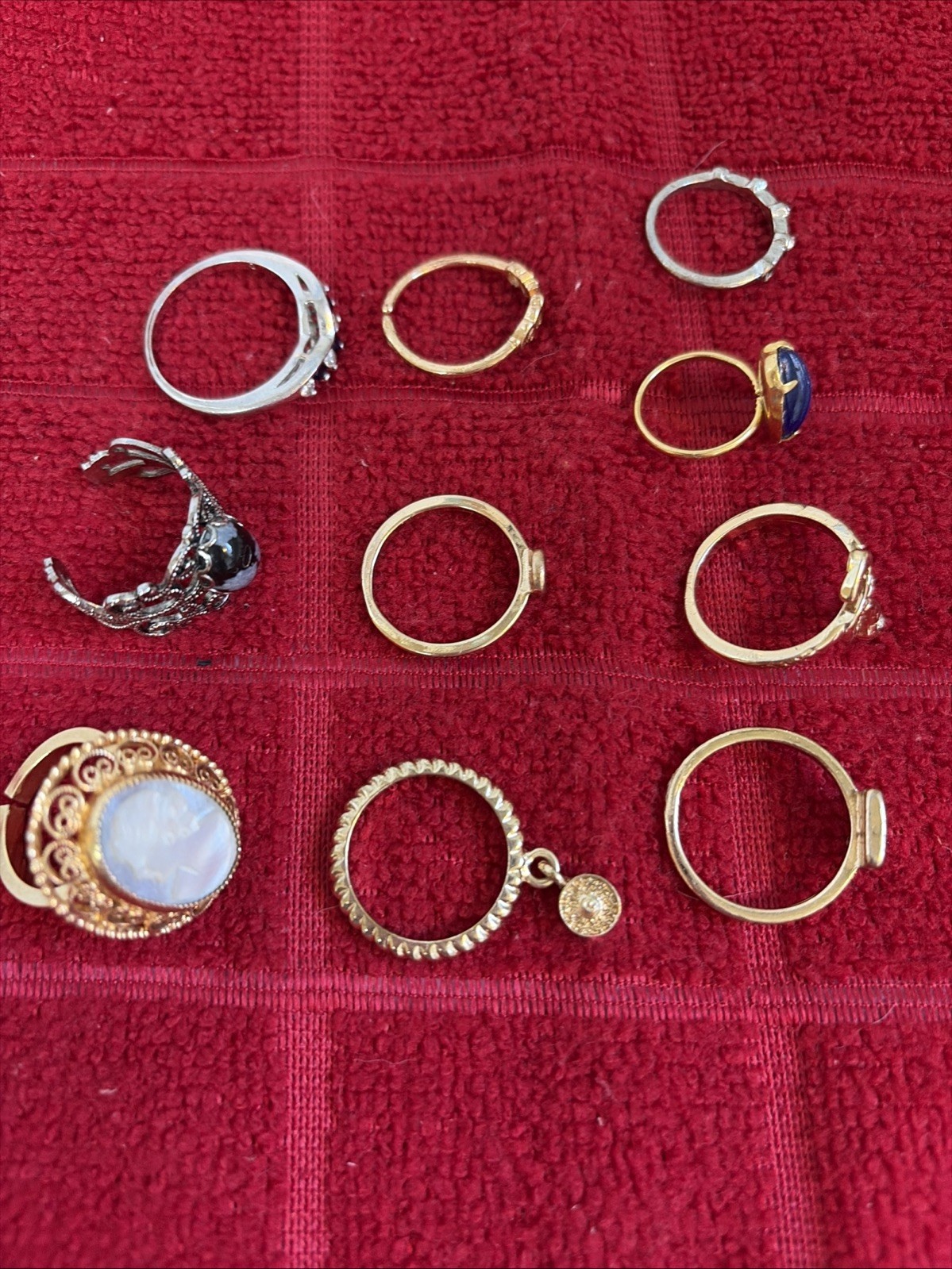 Assorted Fashion Rings Various Sizes Lot of 10