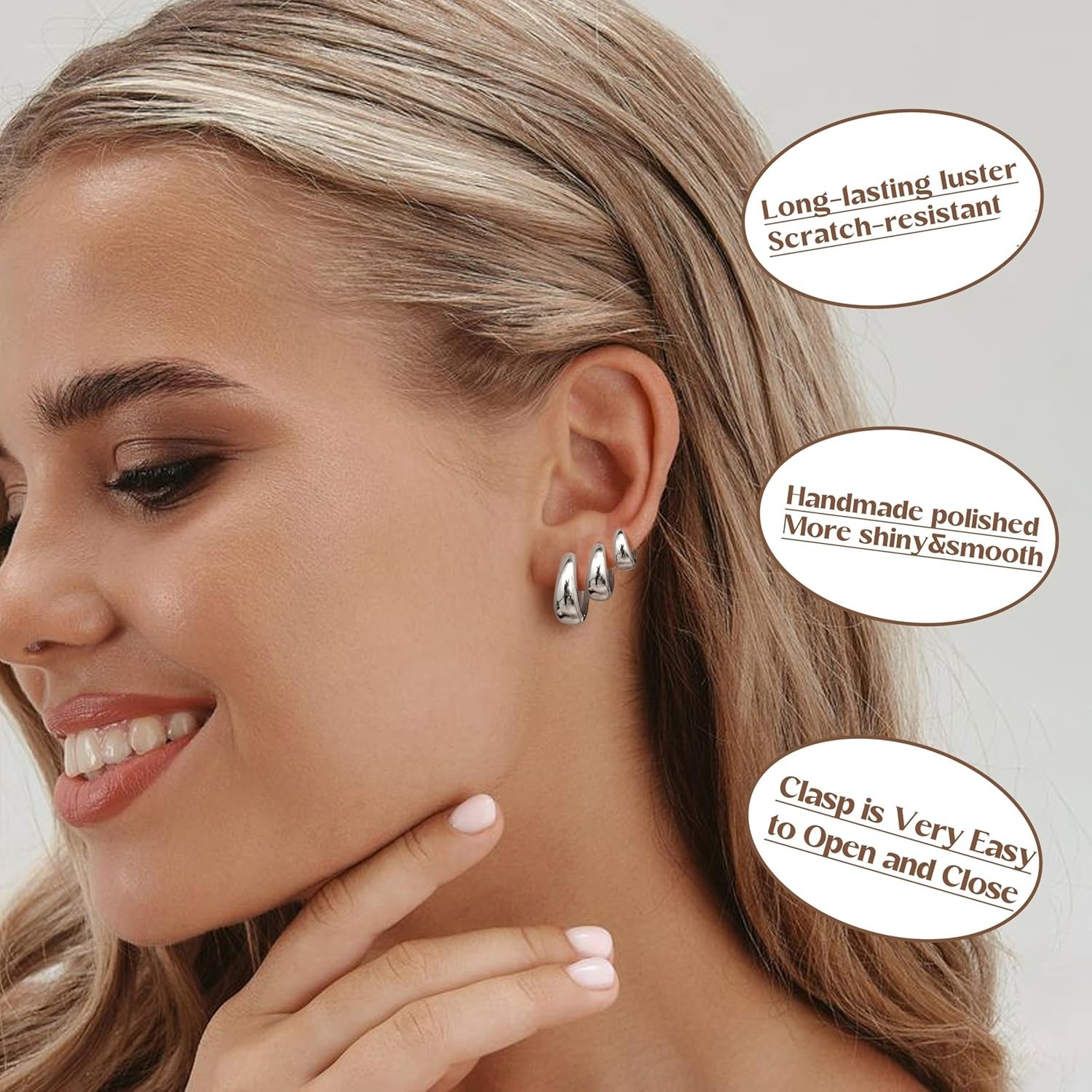 Lightweight & Stylish 14K Gold Plated Small Hoops – Perfect for Everyday Wear