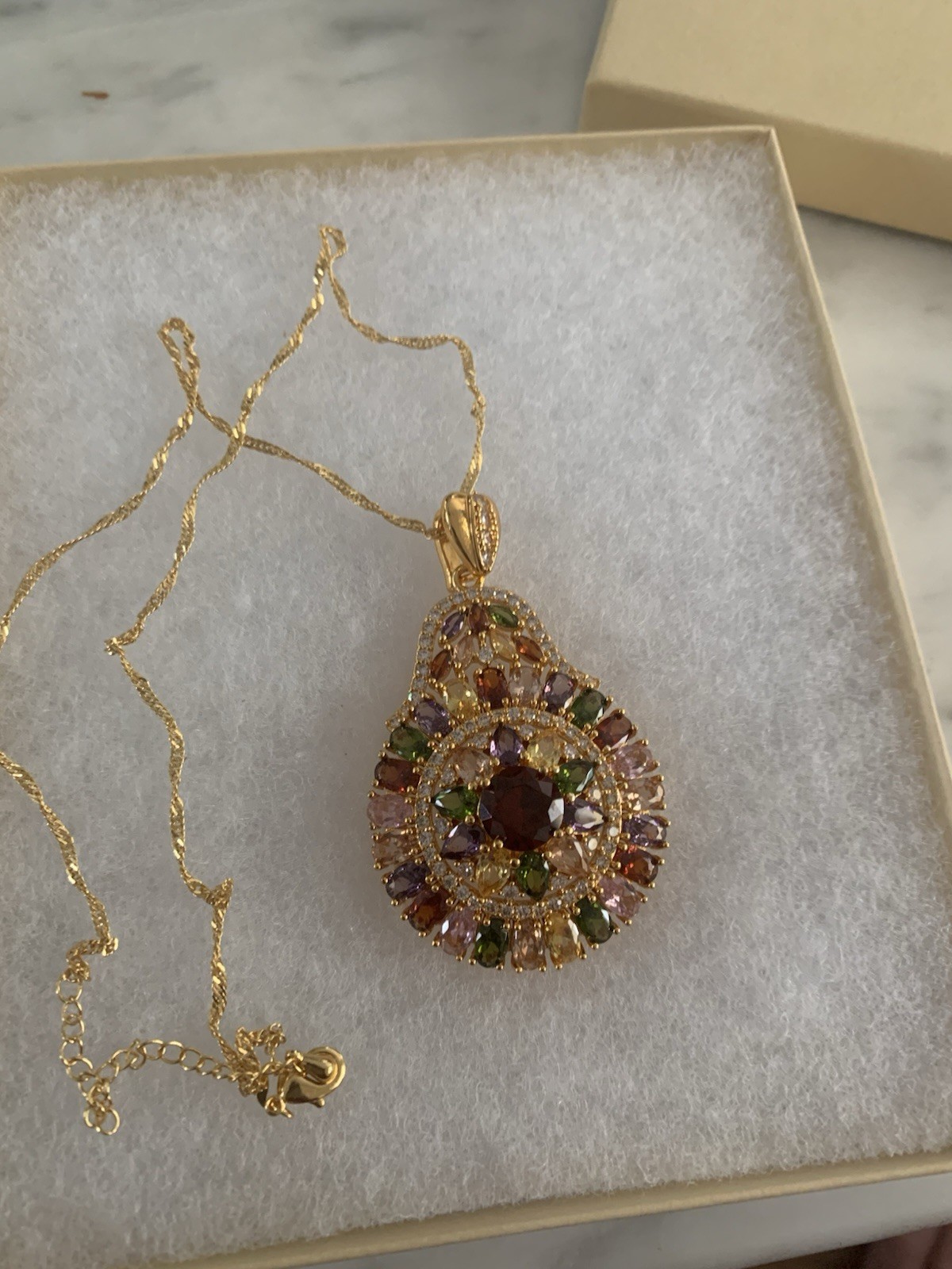 Retro Bohemian Synthetic Synthetic Zirconia 20 Inch Pendant.