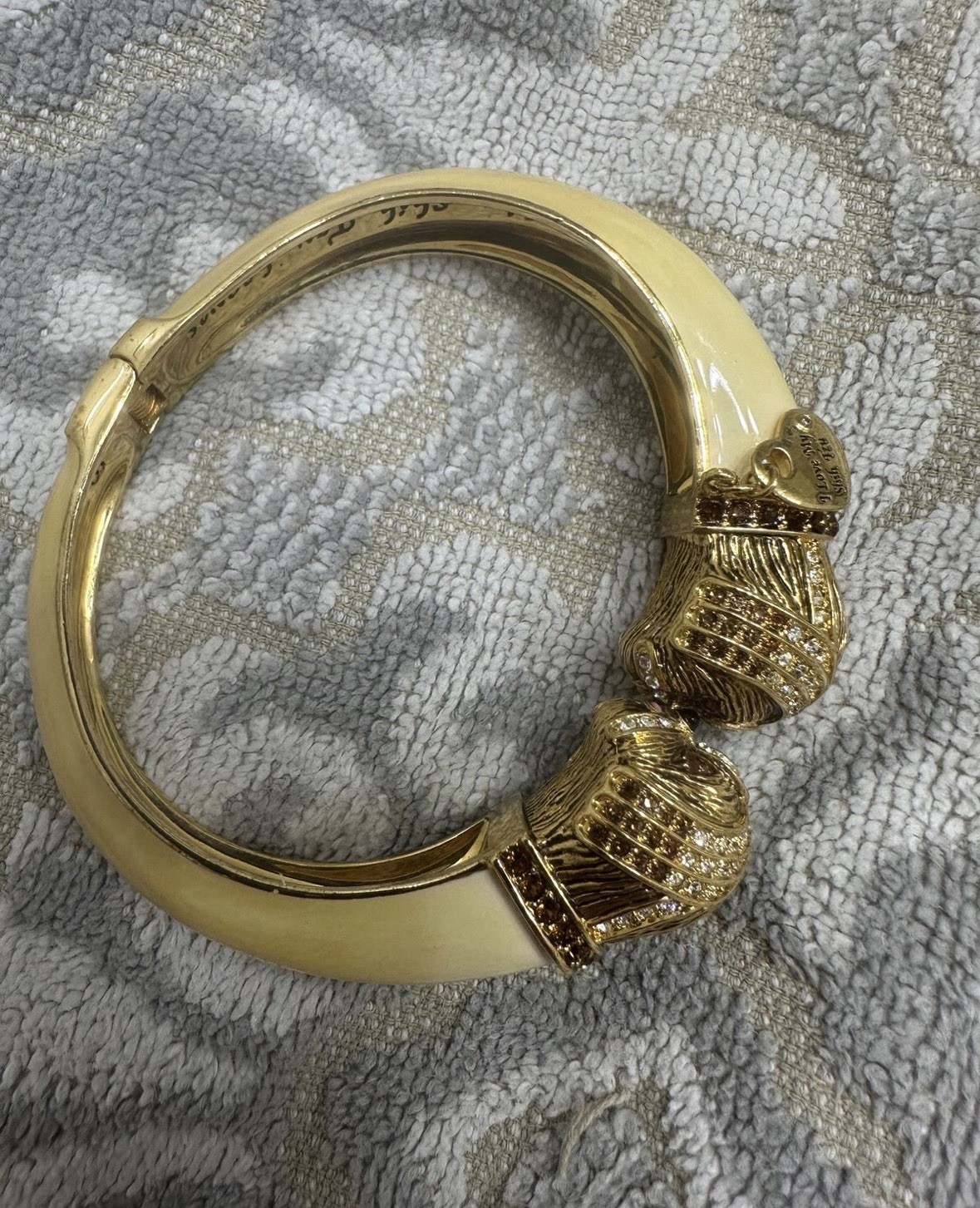 Bradford Exchange Shin Tzu dog cuff bangle bracelet With Swarovski crystals.
