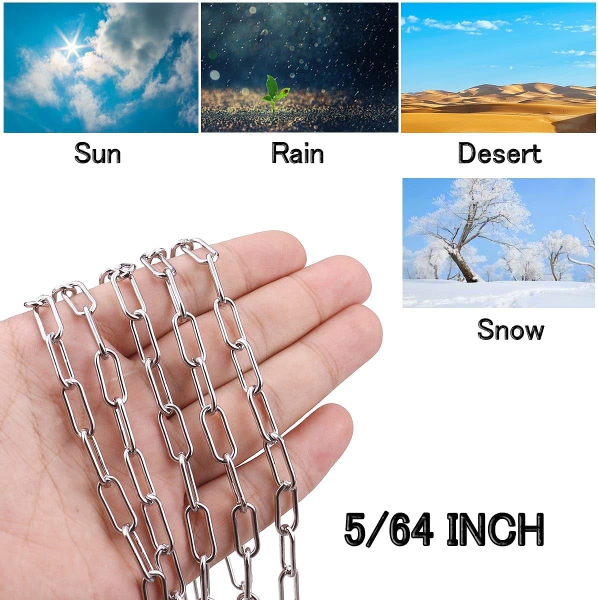 6.5ft Stainless Steel Chain for Home Outdoor Camping