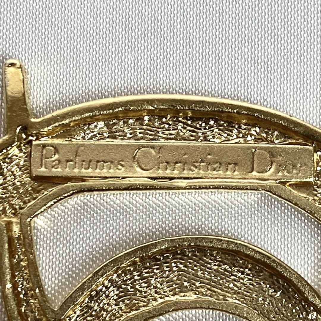 Christian Dior Logo Motif Brooch Gold Tone CD Authentic Japan Very Good Vintage