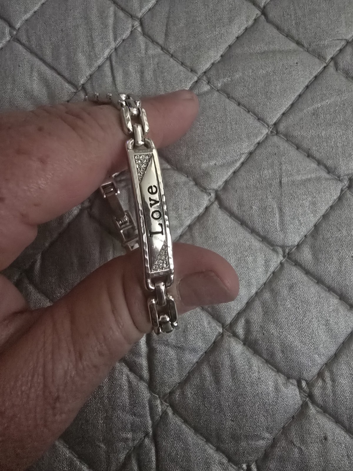 Brighton Silvertone ‘Love’ Bracelet 8-inch