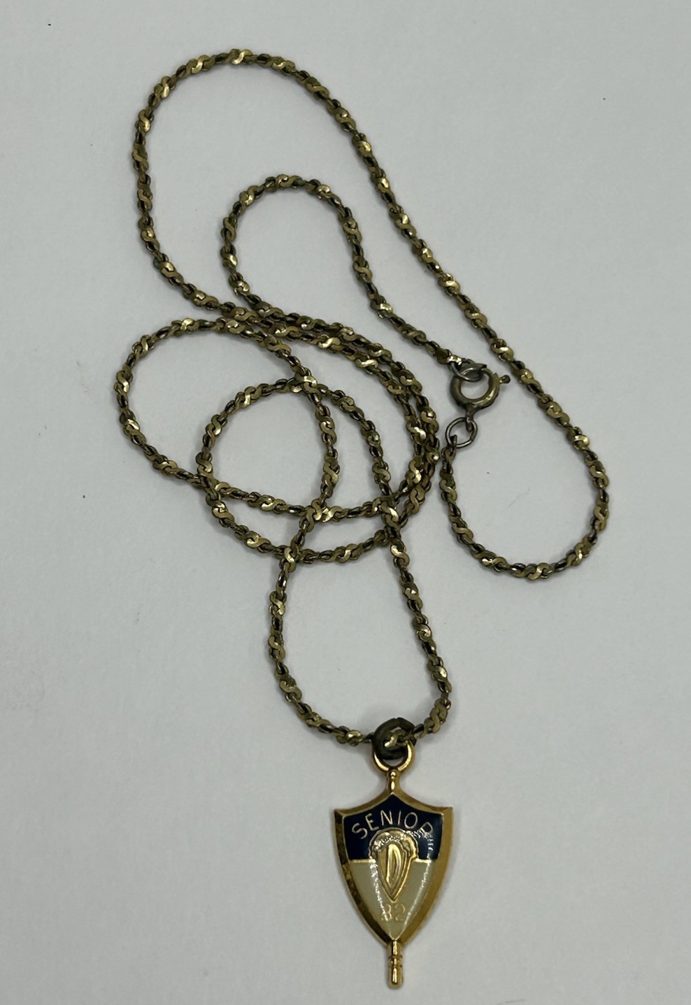 Vintage Senior Class of 82 Charm Pendant Chain