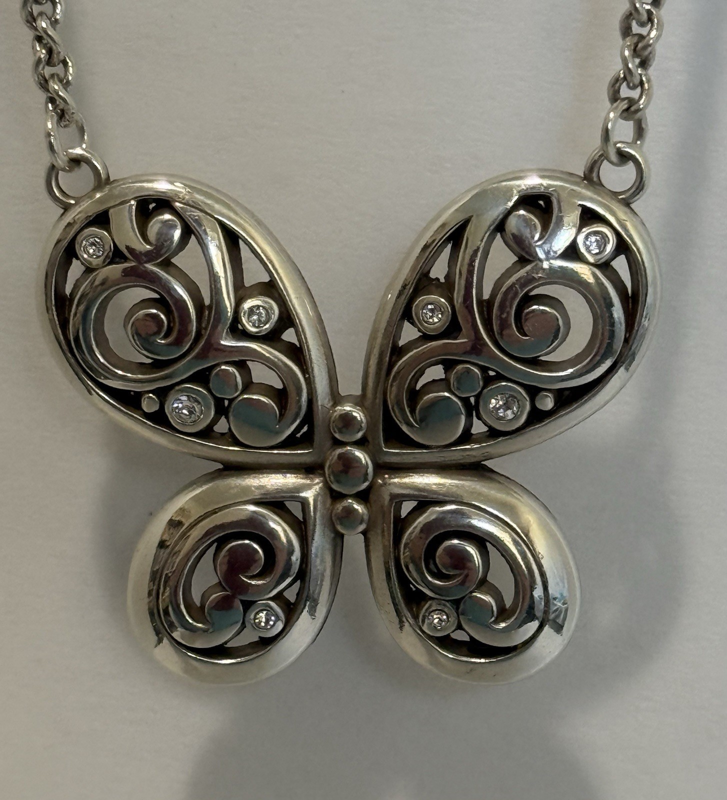 Brighton Contempo Silver Butterfly Necklace 18”