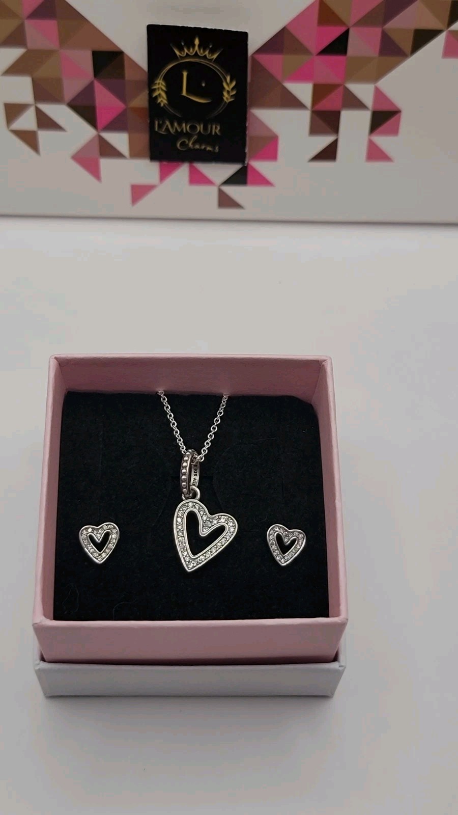 🔅 L’AMOUR 925 Sterling Silver Bunny Hugging Gem Heart Reversible