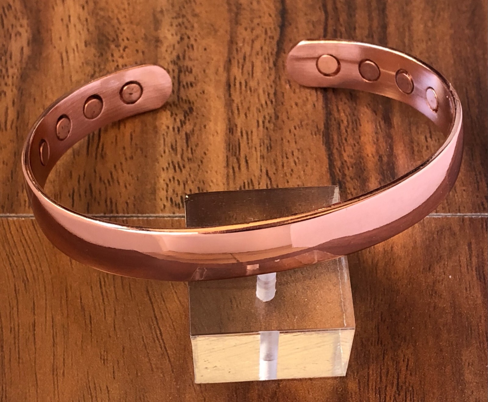 Pure Copper Magnetic Bracelet & Ring Set Dome Energy Arthritis Men Women Cuff