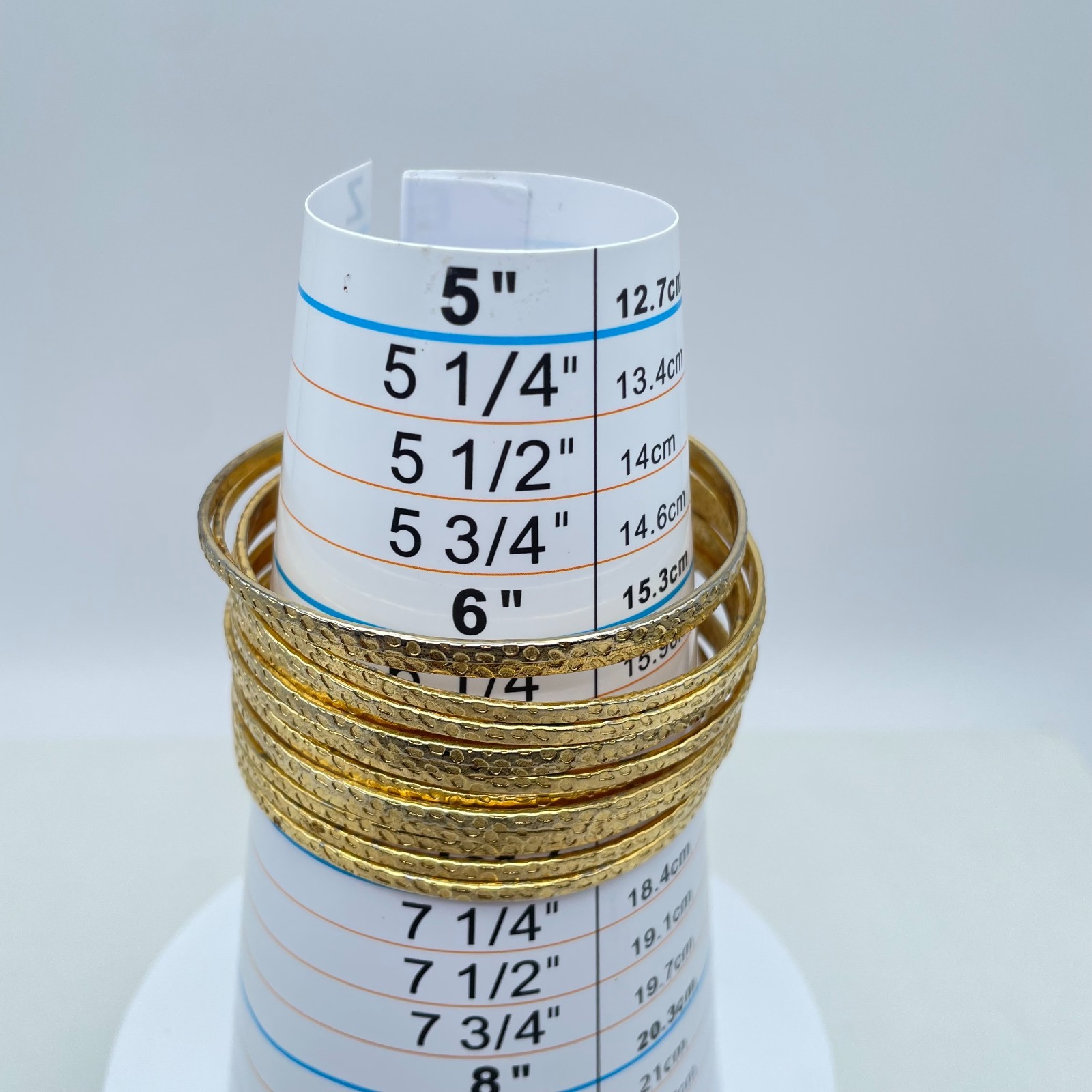 Gladiator-Style Gold Tone Wide Multi-Band Stacked Hammered Open Cuff Bracelet