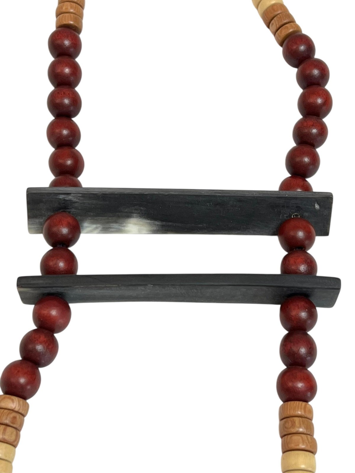 INK+ALLOY Long Beaded Necklace Women Boho Wood Heishi Bar Statement Pendant