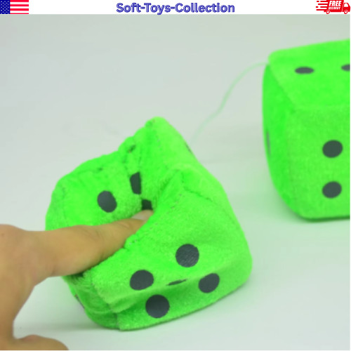 2PCS Fuzzy Dice Car Mirror Hanging Ornament Auto Interior Decor Gift