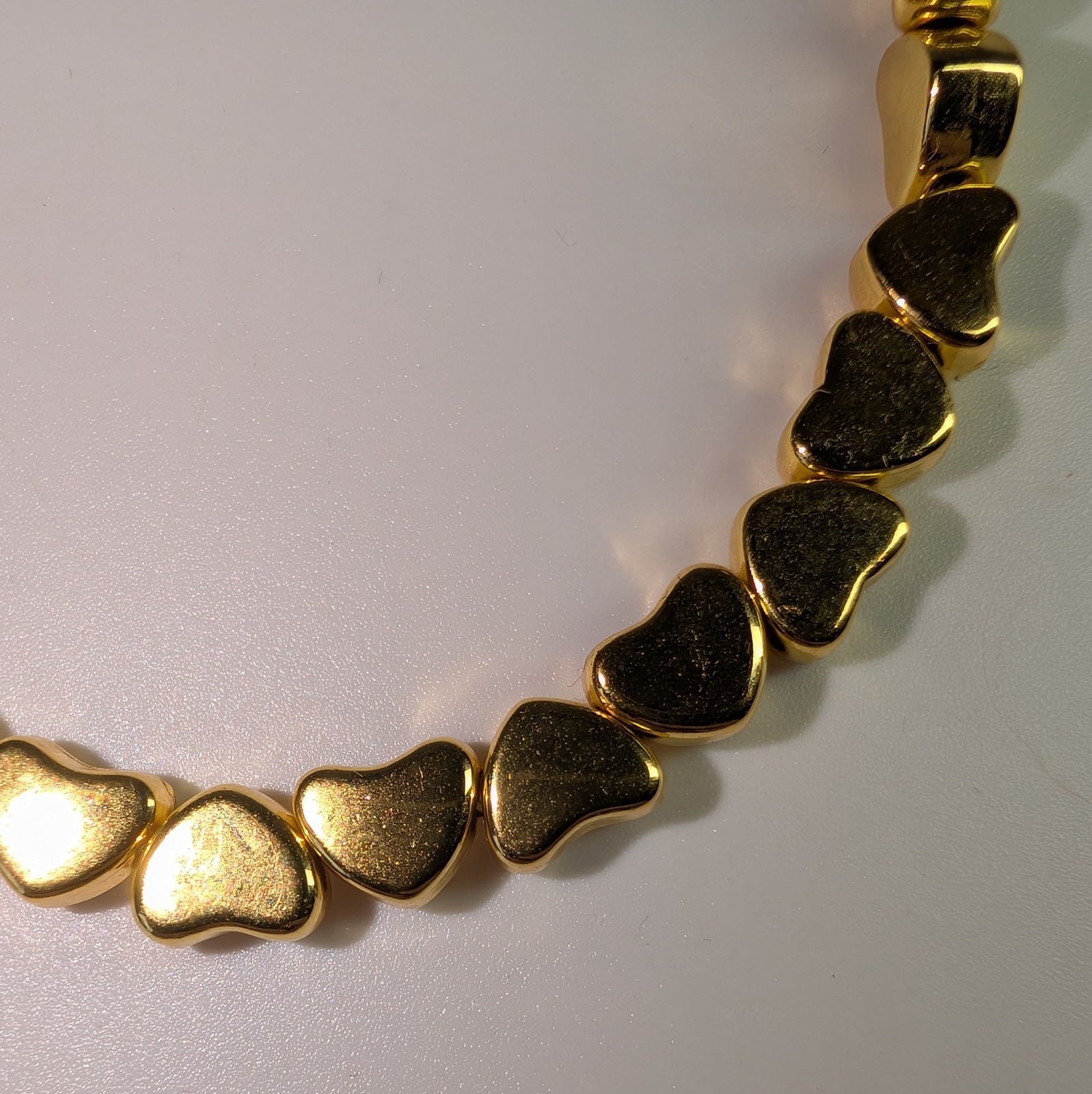 Lot of 3 Gold Tone Bracelets with Star Heart And Geometric Beads, Lobster Clasp