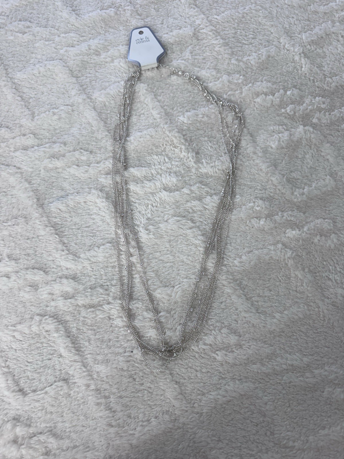 Silver multi row 6 strand necklace New Silver Tone Beautiful Any Ocasión