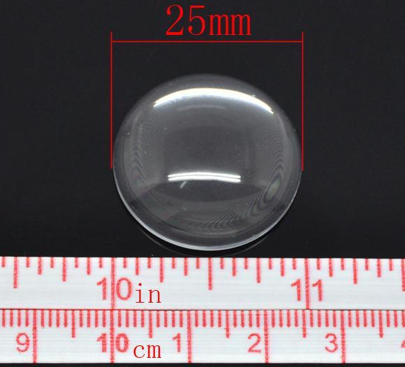 10 Pcs Clear Magnifying Round Glass Dome Cabochons Seals 1inch-25mm