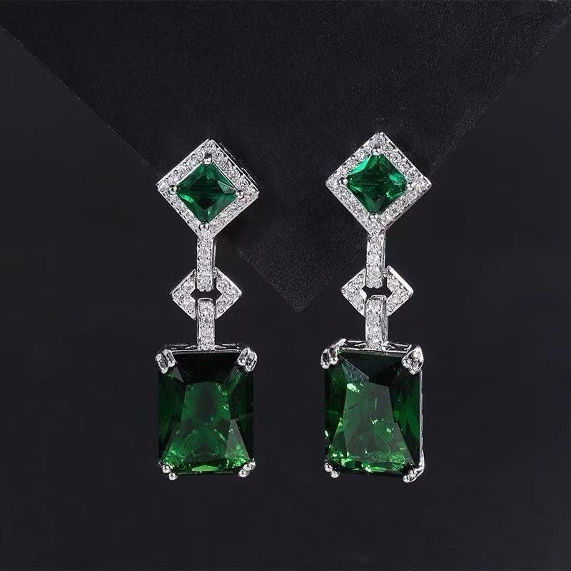 Wedding Bridal CZ Jewelry Set Zirconia Necklace Earrings Set