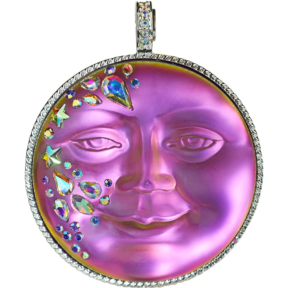 Kirks Folly Mystic Fairy Seaview Moon 50mm Enhancer Crystal Necklace ST #84