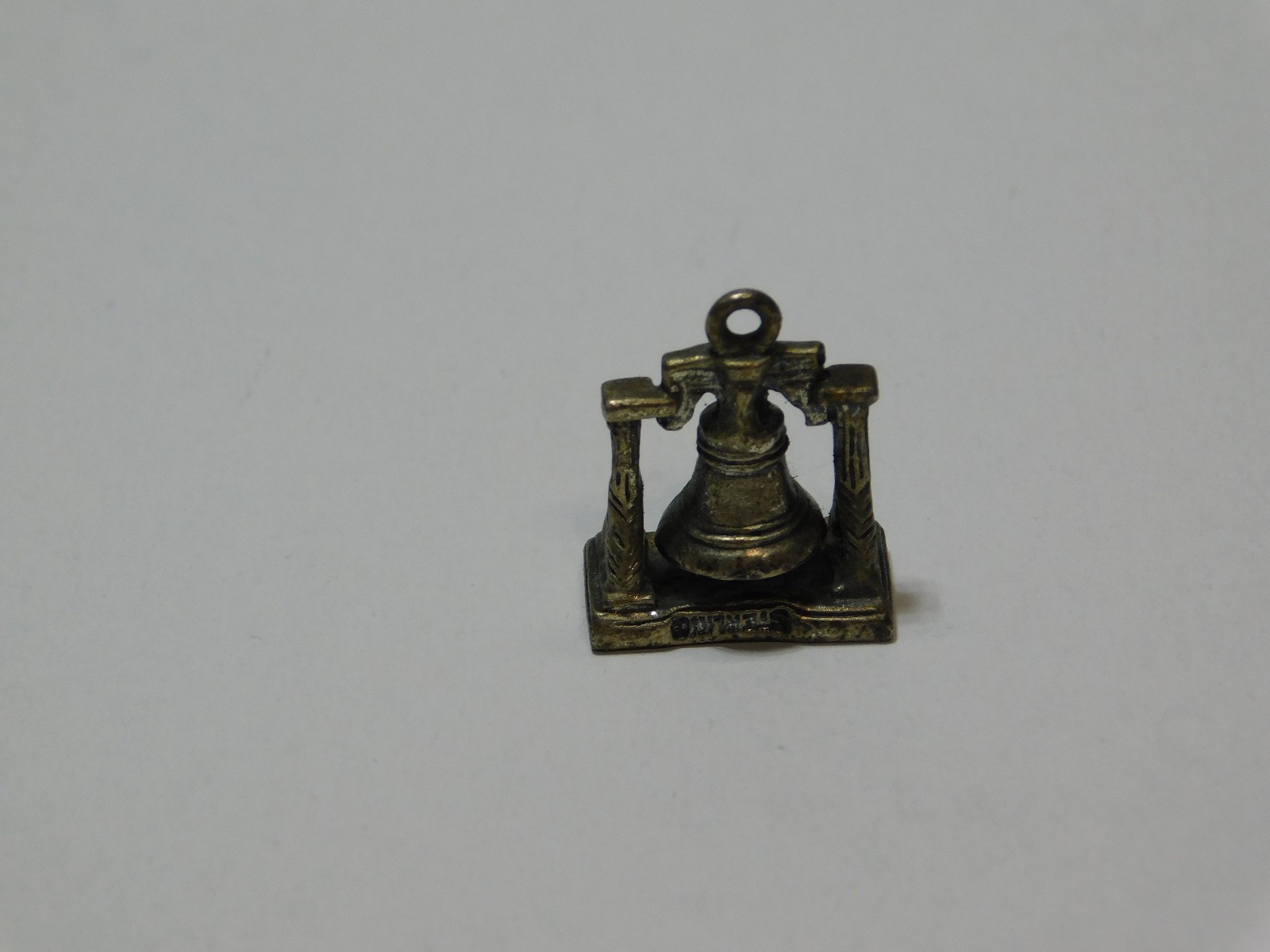 Vintage 3/4″ Liberty Bell Charm stamped “Sterling” in Very Good Condition