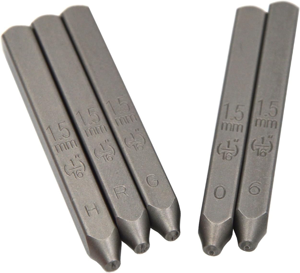 Steel Stamp Uppercase Letters Number 1/16 1.5mm Kit