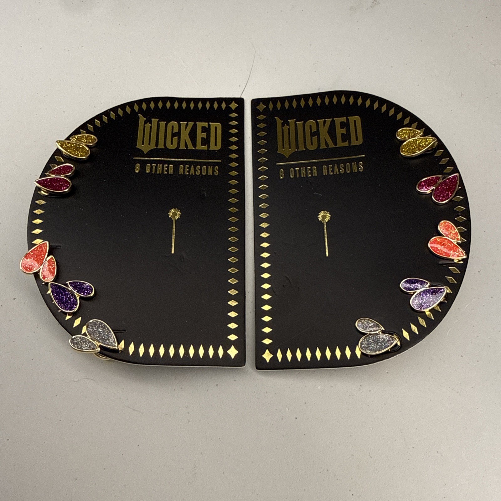 NEW Wicked X 8 Other Reasons Earring Set Droplet 5 Pairs CZ Studs 18k Gold Plate