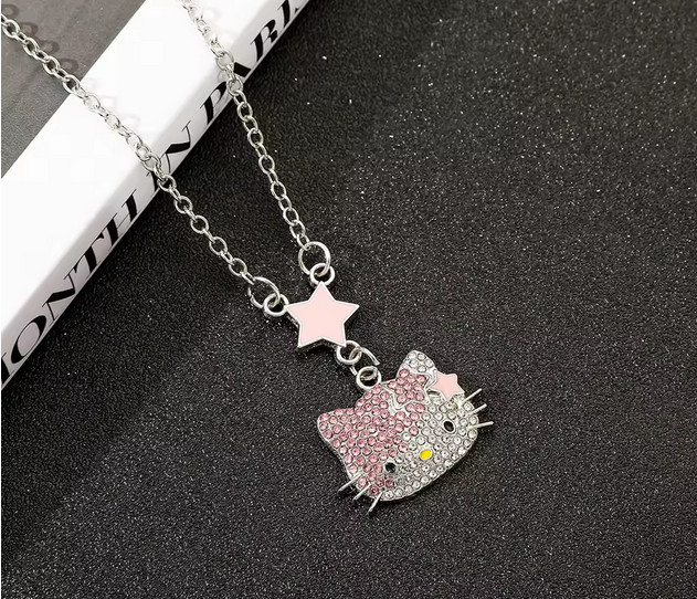 Hello Kitty Bling Necklace Pink New