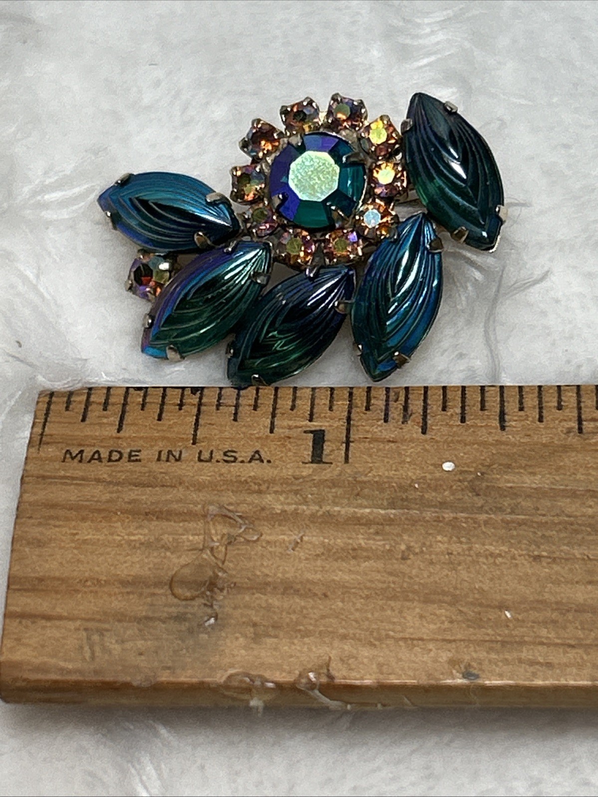 Vtg Clamper Bracelet Earrings Set Heliotrope Watermelon Glass Stones Unsigned