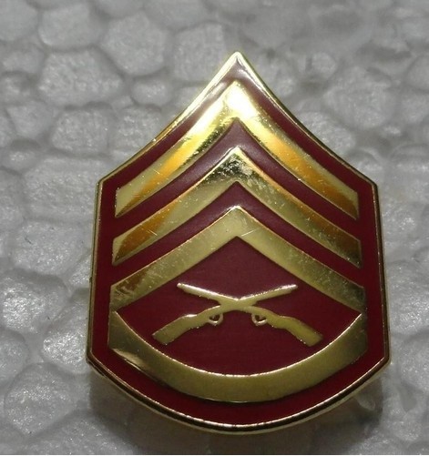 Marine Corps Marines E-6 Staff Sergeant Rank Lapel Pin 5/8 x 1 inch USMC ACE