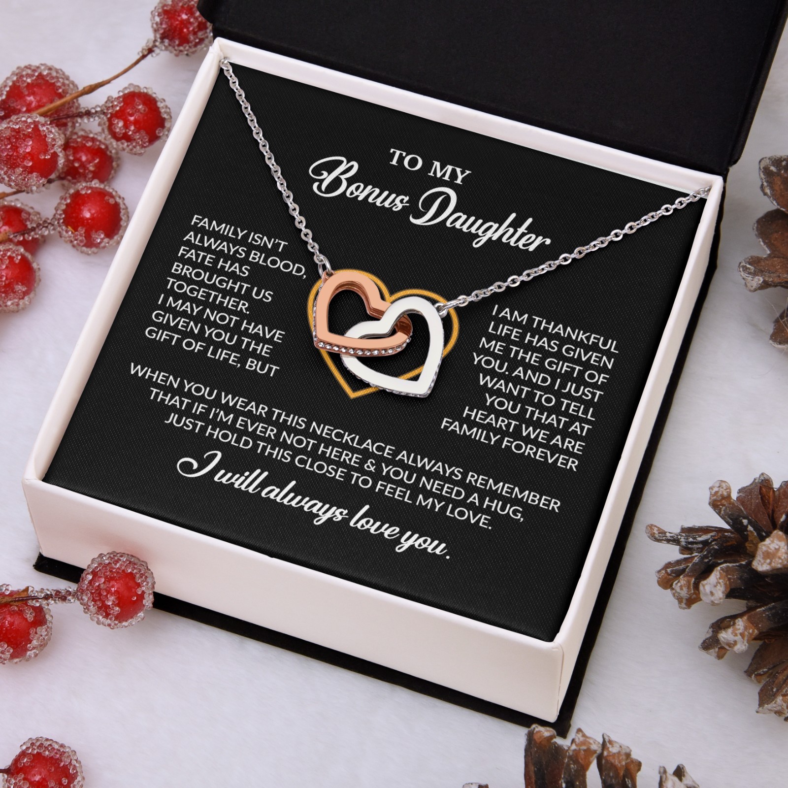 To My Bonus Daughter Necklace, Gift for Bonus Daughter, Step Daughter Birthday