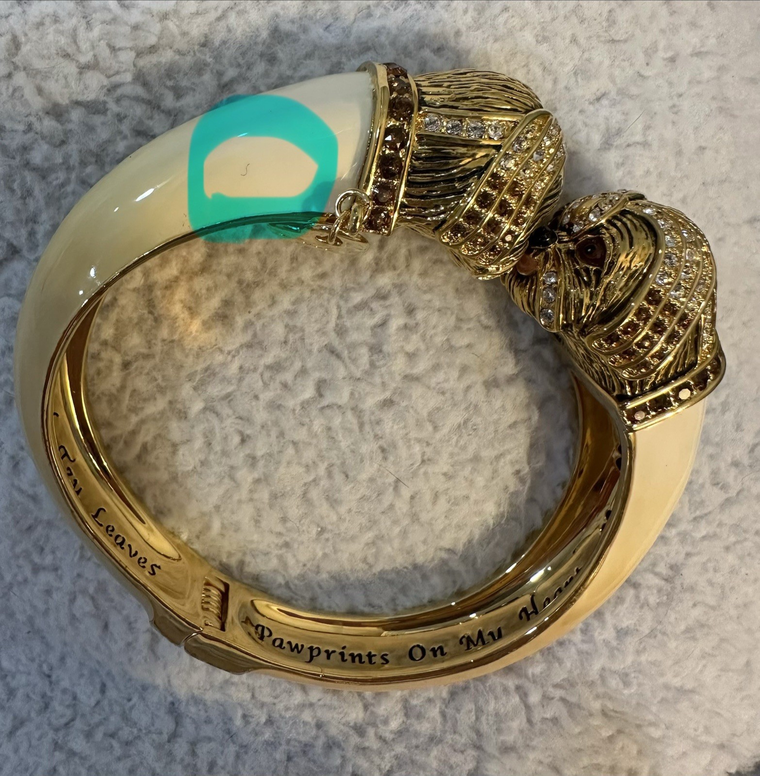 Bradford Exchange Shin Tzu dog cuff bangle bracelet With Swarovski crystals.