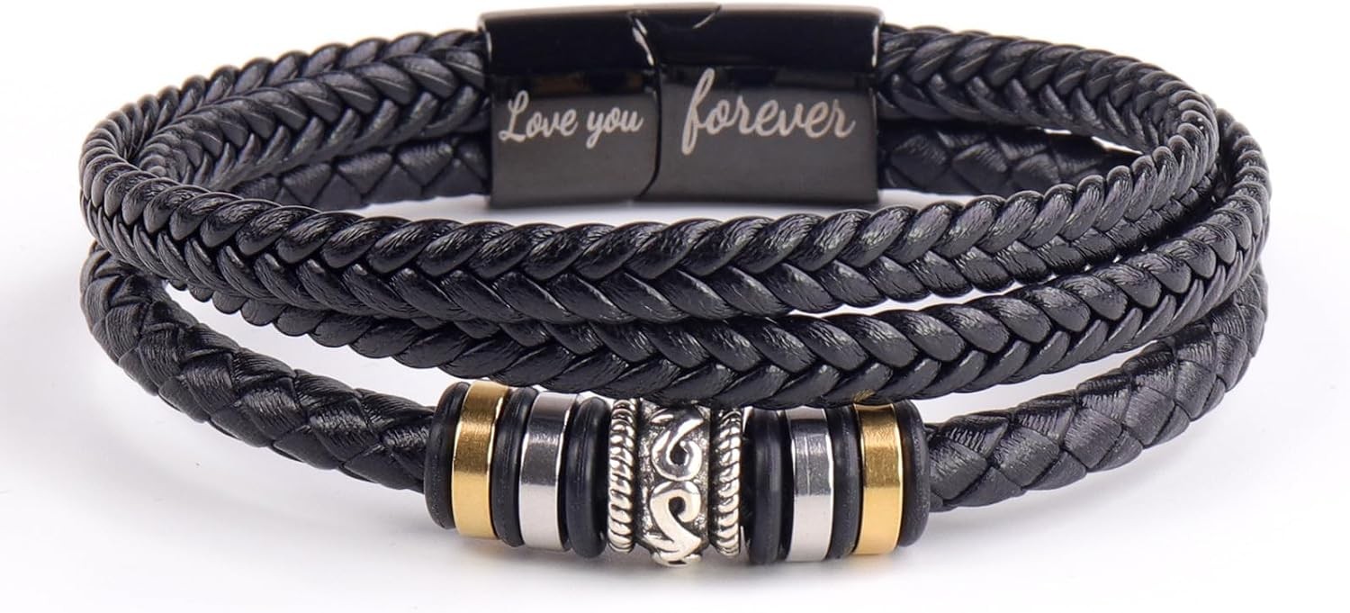 To My Son Gift for Son Bracelet Love from Mom, Dad Forever Birthday, Graduation
