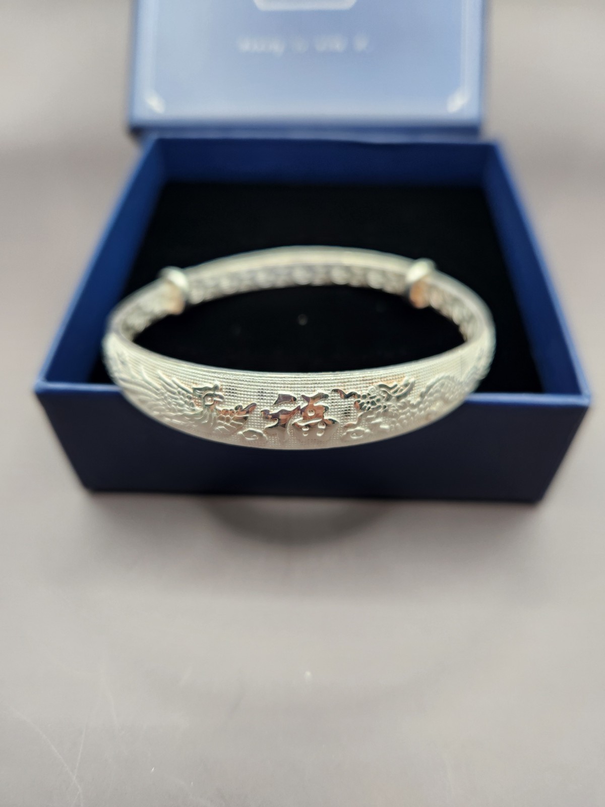 925 Silver Plated Adjustable Bangle Bracelet Women Fashion Jewelry