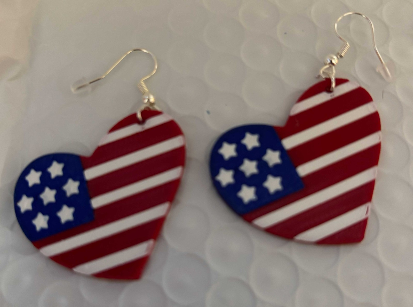 4th of July Earrings 3 Pair Set USA Flag Heart Star Ice Pop Patriotic