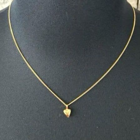 Saint Laurent Heart Necklace Gold