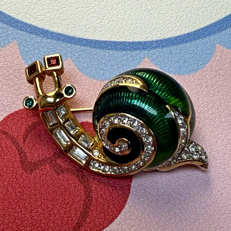 Vintage Swarovski Snail Brooch RARE
